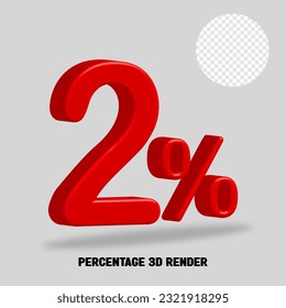 3D-Renderingnummer prozentuale rote Farbe