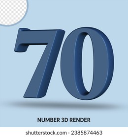 3D render number slate color