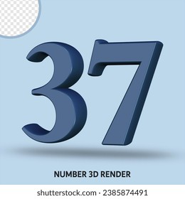 3D render number slate color