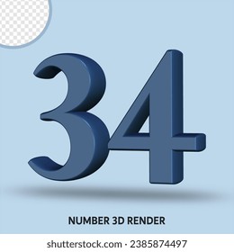 3D render number slate color