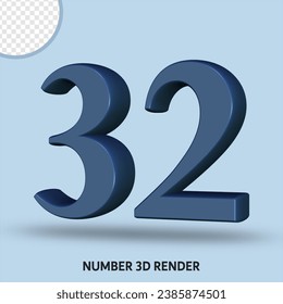3D render number slate color