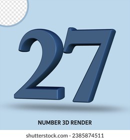 3D render number slate color