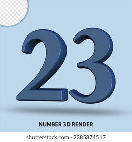 3D render number slate color