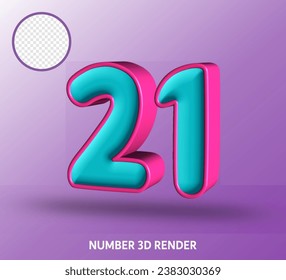 Número de procesado 3D con color tosca magenta