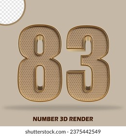 3.d número de renderización madera y estilo de oro