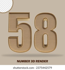 3.d número de renderización madera y estilo de oro