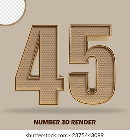 Madera de número de procesado 3D y estilo de oro
