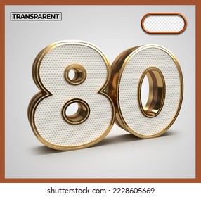 3D Render numbers number 80 gold transparent - Powered by Shutterstock - Get 15% off with code: PIKWIZARD15