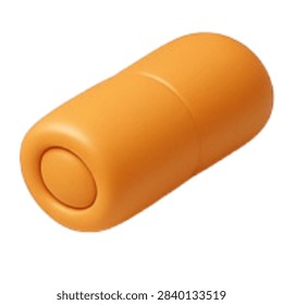 3D render of an orange cylindrical rolled sponge cake with soft smooth texture and minimalist style isolated on white background	