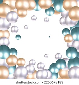 3d render, pastel candy balls, abstract background, pearls, beads assortment
