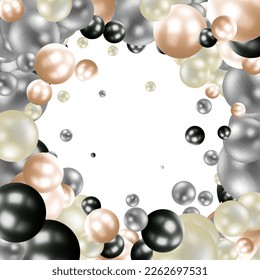 3d render, pastel candy balls, abstract background, pearls, beads assortment.