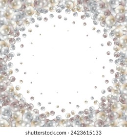 3d render, pastel candy balls, abstract background, pearls, beads assortment. Photo frame.