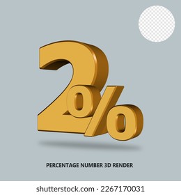 3D RENDER PERCENTAGE YELLOW GOLD COLOR