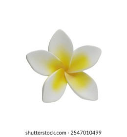 3d render Plumeria tropical flores vetor de plantas com flores exóticas. O florescimento realista das pétalas frangipani havaianas. Símbolo nacional da Tailândia e de Bali em estilo argila. Férias asiáticas incríveis