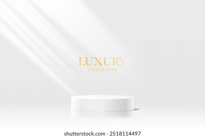 3d render with podium Abstract subtle background. Gray and white leaf platform gray background vector stand to display cosmetic products 3d stage display white background display