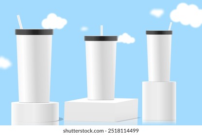 3d render with podium Abstract subtle background. Gray and white leaf platform gray background vector stand to display cosmetic products 3d stage display white background display