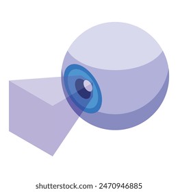 3d render of a purple sphere and cube with dynamic shadows in an isometric view