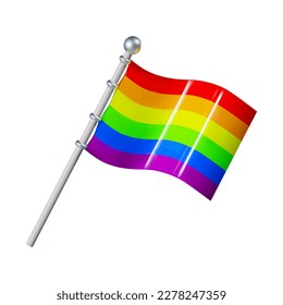 3d render of a rainbow flag. Lgbt pride concept. vector illustration