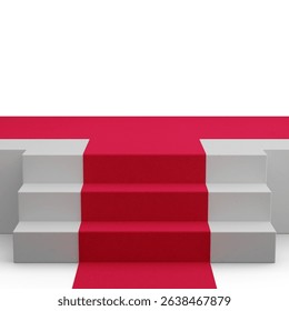 3D Render of red carpet on stair
