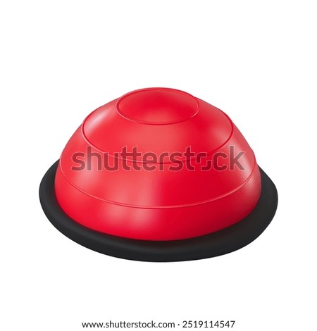 3D render of a red half-sphere for Pilates and yoga and balance training. Vector illustration isolated on a white background