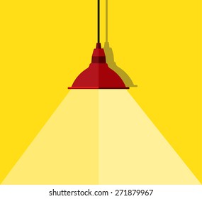 3d render of red lamp illuminating