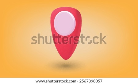 3d render of red location pin icon, vector illustration