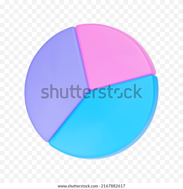3D render round pie chart diagram \
isolated on white background vector illustration.\

