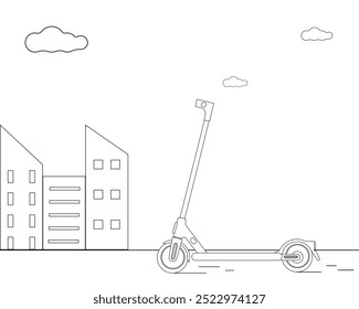 3d render of a scooter. Electric scooter. Ground transport. vector illustration