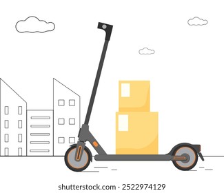 3d render of a scooter. Electric scooter. Ground transport. vector illustration