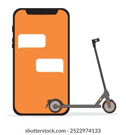 3d render of a scooter. Electric scooter. Ground transport. vector illustration