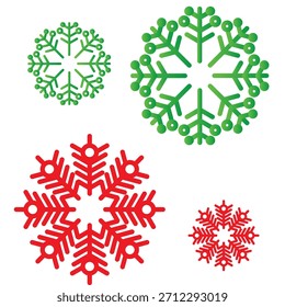 3d render set of snowflakes. Meteorology realistic element. Vector symbol of cold, frost. Design element for winter season. Hegagon shape crystal in clay, plastic style