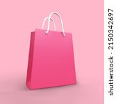 3d render shopping bag, which has been converted into a vector mesh, which can be enlarged to any size