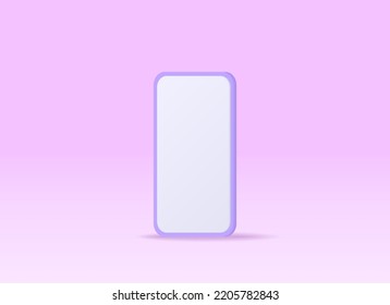 3D render smartphone, mobile phone, device, communication vector concept. 3d vector design illustration