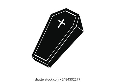 3d render of a symbol, coffin vector,   icon vector illustration,  coffin silhouette of a coffin isolated on a white background,  eps, png,   vector