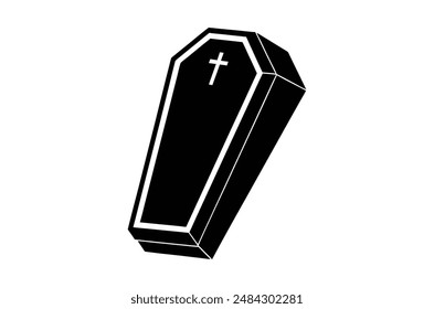 3d render of a symbol, coffin vector,   icon vector illustration,  coffin silhouette of a coffin isolated on a white background,  eps, png,   vector