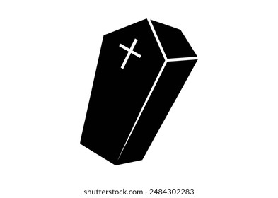3d render of a symbol, coffin vector,   icon vector illustration,  coffin silhouette of a coffin isolated on a white background,  eps, png,   vector