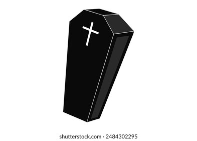 3d render of a symbol, coffin vector,   icon vector illustration,  coffin silhouette of a coffin isolated on a white background,  eps, png,   vector