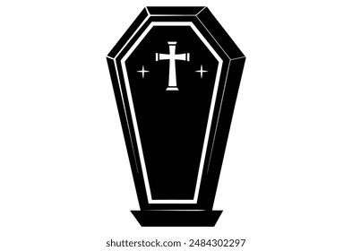 3d render of a symbol, coffin vector,   icon vector illustration,  coffin silhouette of a coffin isolated on a white background,  eps, png,   vector