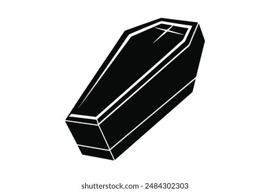 3d render of a symbol, coffin vector,   icon vector illustration,  coffin silhouette of a coffin isolated on a white background,  eps, png,   vector