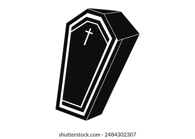 3d render of a symbol, coffin vector,   icon vector illustration,  coffin silhouette of a coffin isolated on a white background,  eps, png,   vector