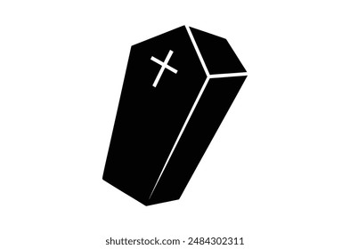3d render of a symbol, coffin vector,   icon vector illustration,  coffin silhouette of a coffin isolated on a white background,  eps, png,   vector
