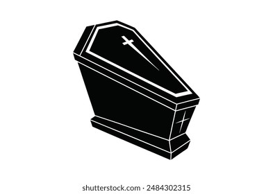 3d render of a symbol, coffin vector,   icon vector illustration,  coffin silhouette of a coffin isolated on a white background,  eps, png,   vector