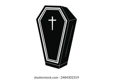 3d render of a symbol, coffin vector,   icon vector illustration,  coffin silhouette of a coffin isolated on a white background,  eps, png,   vector