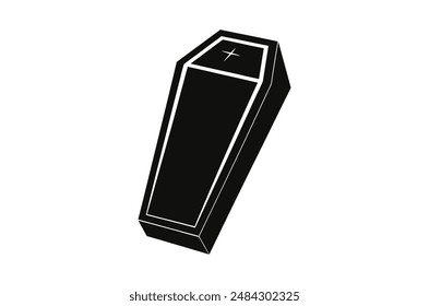 3d render of a symbol, coffin vector,   icon vector illustration,  coffin silhouette of a coffin isolated on a white background,  eps, png,   vector