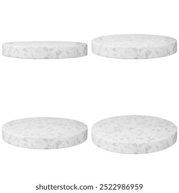 3d Renderização do pódio terazzo com fundo transparente