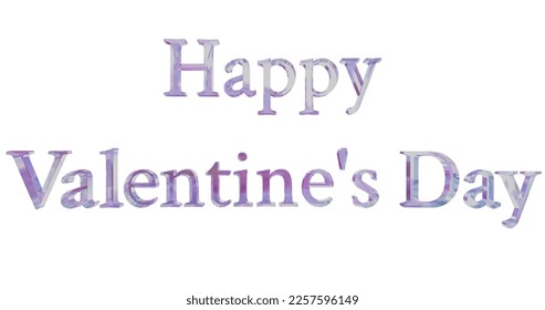 3D render text Happy Valentine's Day on a transparent background, vector illustration, glass gradient text
