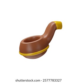 3d render tobacco wood pipe. Three-dimensional vector illustration of nicotine smoke. Classic old symbol of 70s gentleman lifestyle. Unhealthy addiction or habit. Patricks Day Irish symbol.