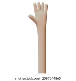 3D Render Vector of a Cartoon Hand Back View