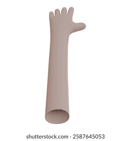 3D Render Vector of a Cartoon Hand Bottom View