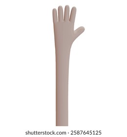 3D Render Vector of a Cartoon Hand Front View